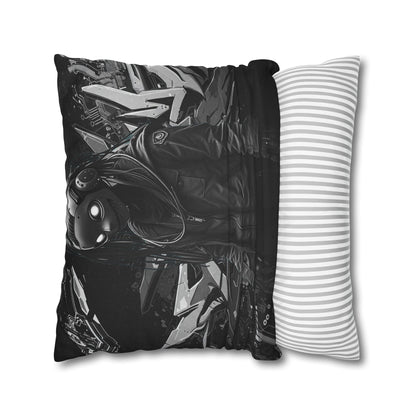 Edgy Cyberpunk Square Pillowcase - Modern Decor for Gaming Enthusiasts