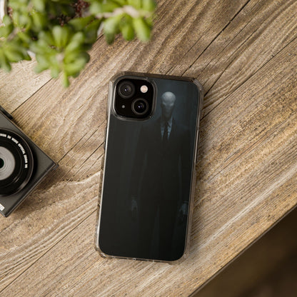 Sleek Phone Case with Minimalist Horror Design of Slenderman, Slim Protective Case, Unique Gift for Horror Lovers, Clear Impact-Resistant Case