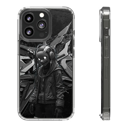Anime-Inspired Clear Phone Case - Edgy Streetwear Style