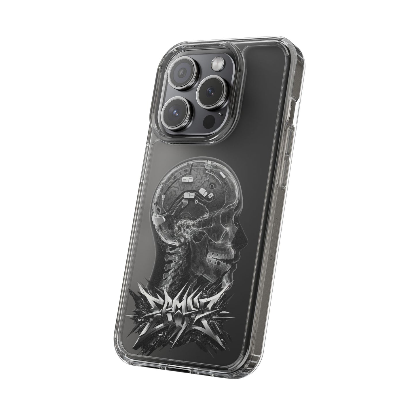 Skull Design Clear Phone Case - Unique Aesthetic for Tech Lovers