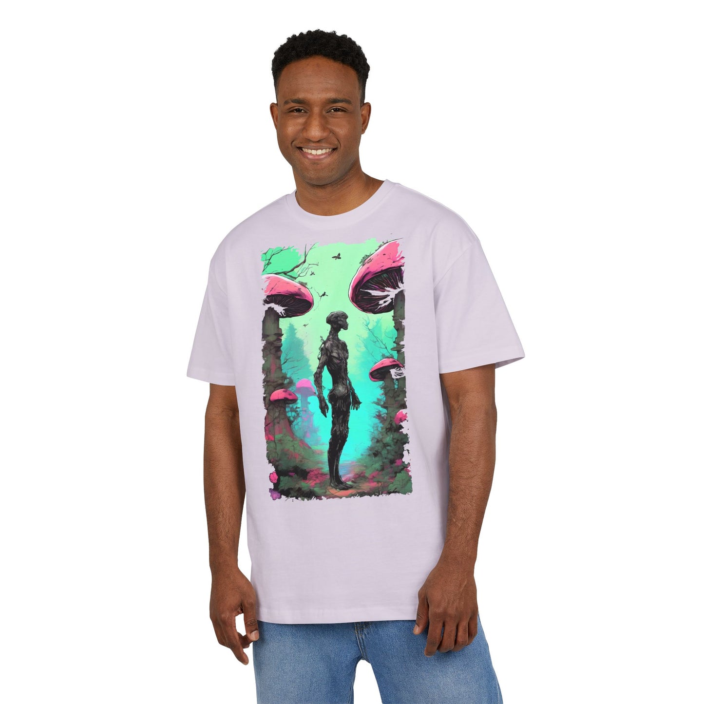 Psychedelic Mushroom Tee, Unisex Oversize Shirt, Trendy Graphic T-shirt, Casual Wear, Festival Attire, Unique Gifts