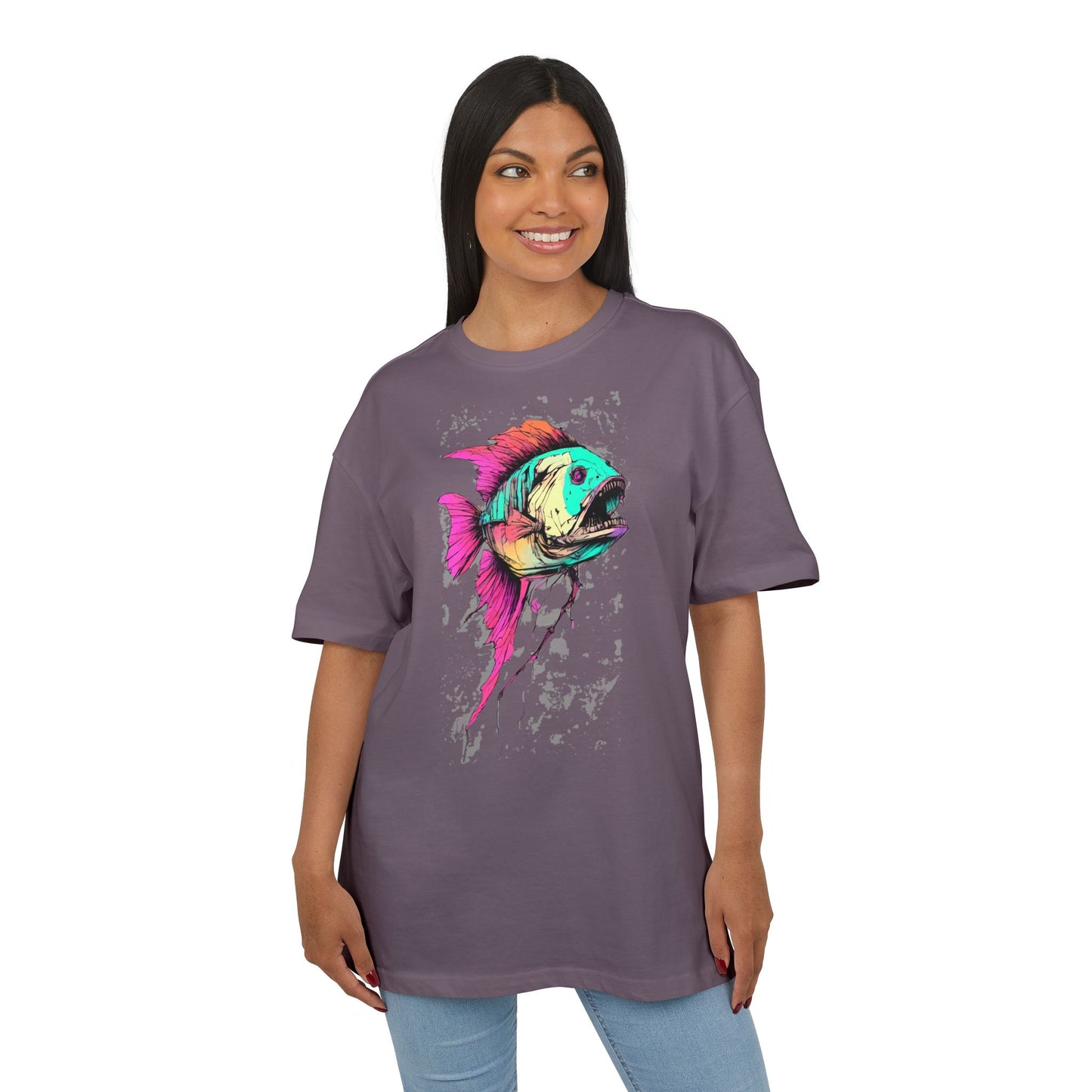 Vibrant Fish Graphic Tee for Casual Style, Summer Wear, Beach Vibes, Gift for Fishing Enthusiasts, Unique Unisex Heavy Oversize Tee