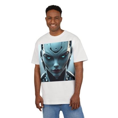 Futuristic Robot Oversize Tee, Cyberpunk Fashion, Unisex Graphic T-Shirt, Tech-Inspired Apparel, Unique Gift for Geeks