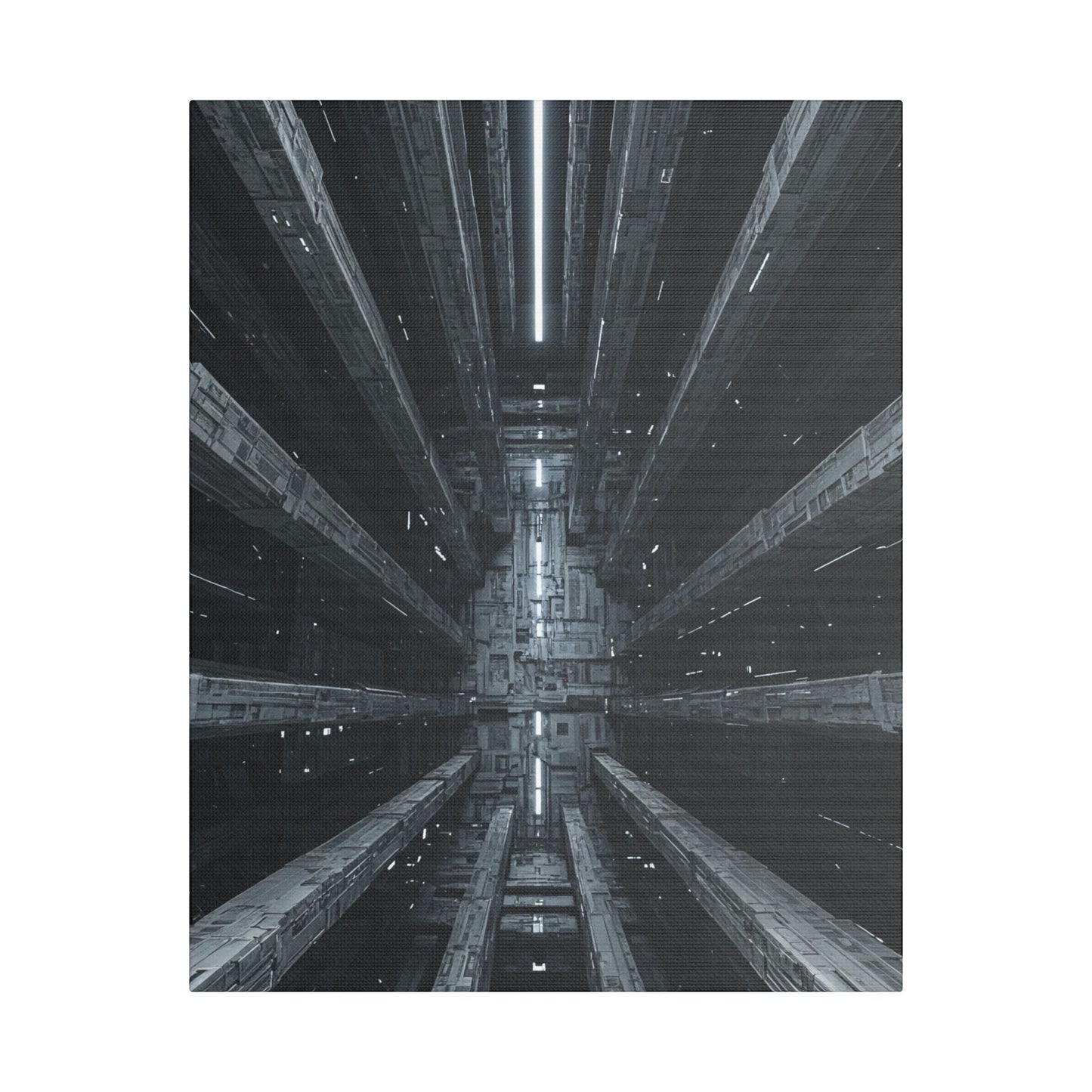 Futuristic Stretched Canvas Art, Modern Wall Decor, Sci-Fi Artwork, Perfect for Home or Office, Unique Gift Idea, Abstract Design