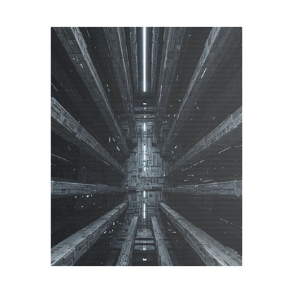 Futuristic Stretched Canvas Art, Modern Wall Decor, Sci-Fi Artwork, Perfect for Home or Office, Unique Gift Idea, Abstract Design