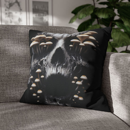 Gothic Mushroom Skull Pillowcase - Home Decor, Halloween, Gothic Style, Unique Gift, Bed and Couch Accent