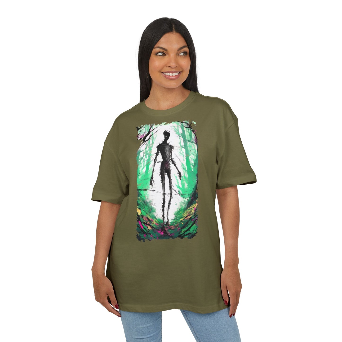 Mystical Forest Oversize Tee, Unisex Heavy Tee, Witchy Fashion, Boho Graphic Shirt, Alternative Style Tee