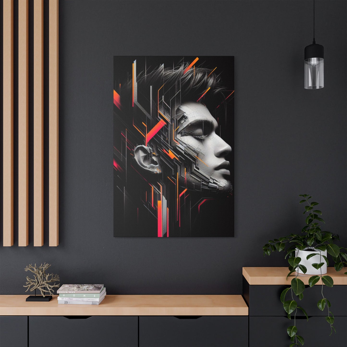 Modern Abstract Art Canvas, Futuristic Wall Decor, Home Office Artwork, Minimalist Gift, Gallery-Style Prints, Unique Statement Piece