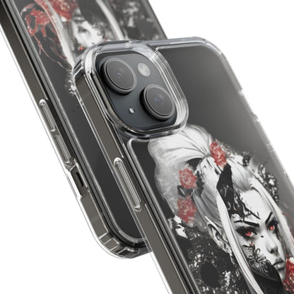 Artistic Clear Phone Case with Floral Design
