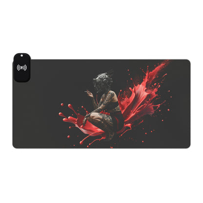 LED Gaming Mouse Pad with Wireless Charging, Gamer Desk Essentials, Backlit Mouse Mats, RGB Light Desk Pad, Cool Tech Gadgets