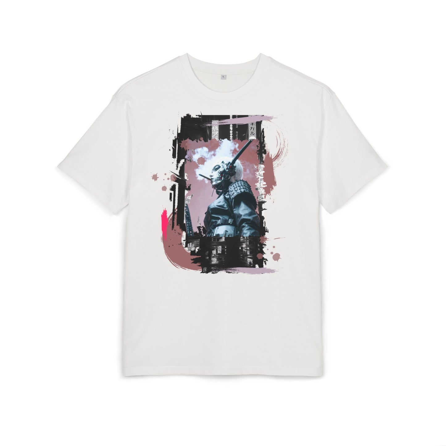Unisex Heavy Oversize Tee featuring Samurai Art, Streetwear Graphic Tee, Gift for Him/Her, Casual Wear, Anime Inspired Fashion