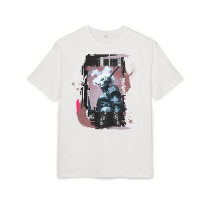 Unisex Heavy Oversize Tee featuring Samurai Art, Streetwear Graphic Tee, Gift for Him/Her, Casual Wear, Anime Inspired Fashion