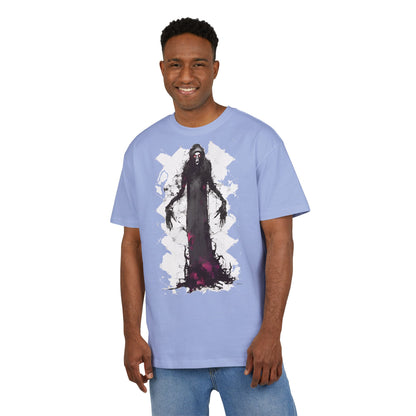 Eerie Spirit Unisex Heavy Oversize Tee, Halloween Costume T-Shirt, Casual Graphic Shirt, Gothic Tee, Spooky Art Apparel