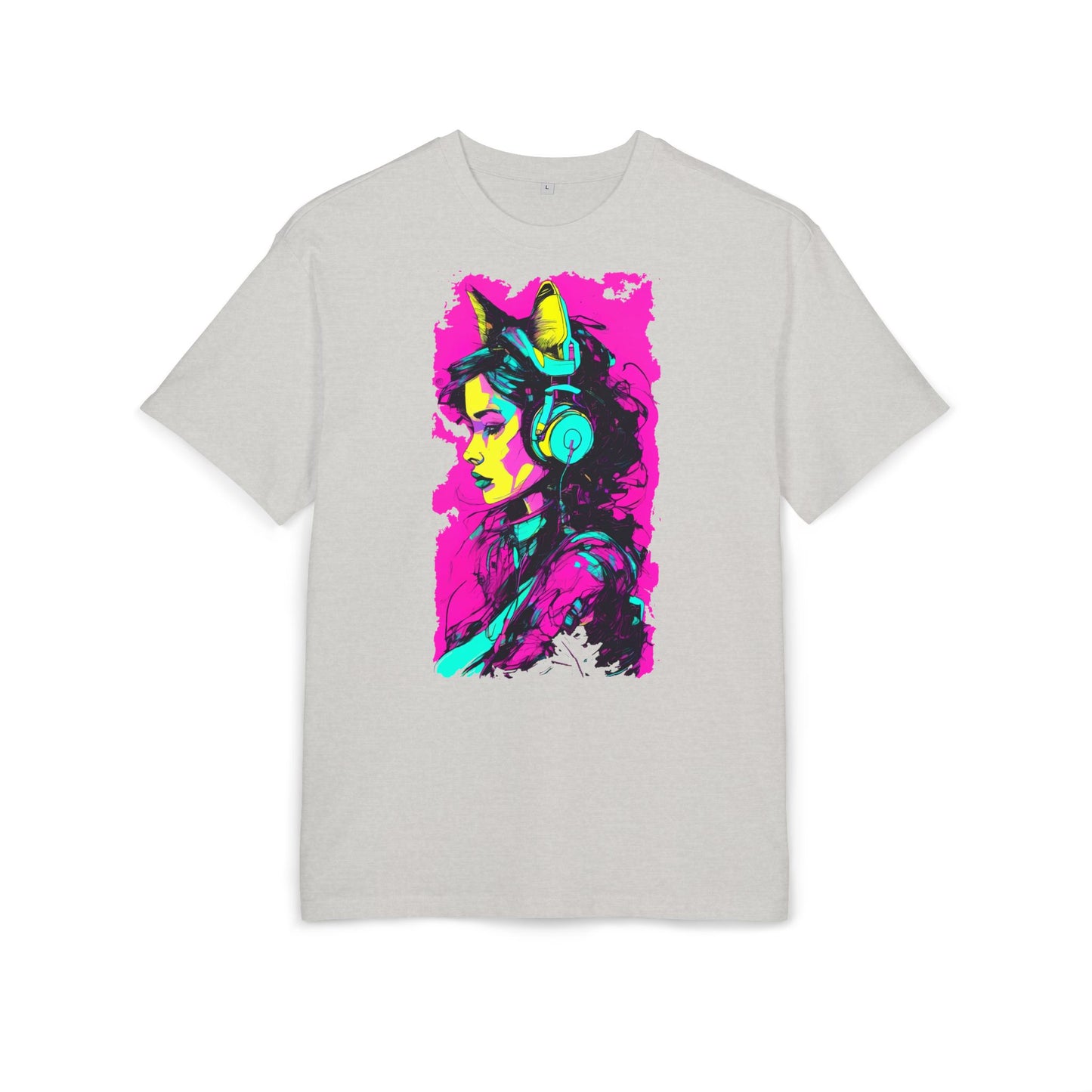 Vibrant Music Lover's Tee, Unisex Heavy Oversize Tee, Trendy Graphic Shirt, Colorful Art Top, Perfect for Festivals and Gifts