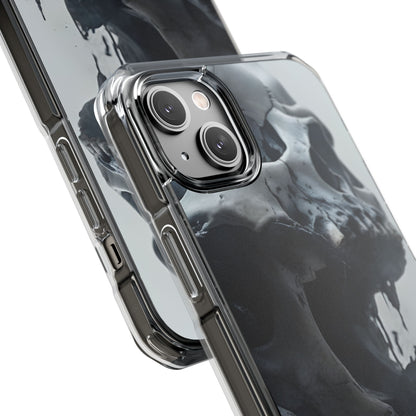 Unique Skull Design Magnetic Clear Impact Cases, Skull Phone Cases, Gothic Accessories, Halloween Gifts, Edgy Mobile Covers