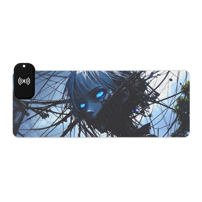 LED Gaming Mouse Pad with Wireless Charging - Futuristic Design for Gamers, Perfect for Home Office, PC Setup, Gaming Desk