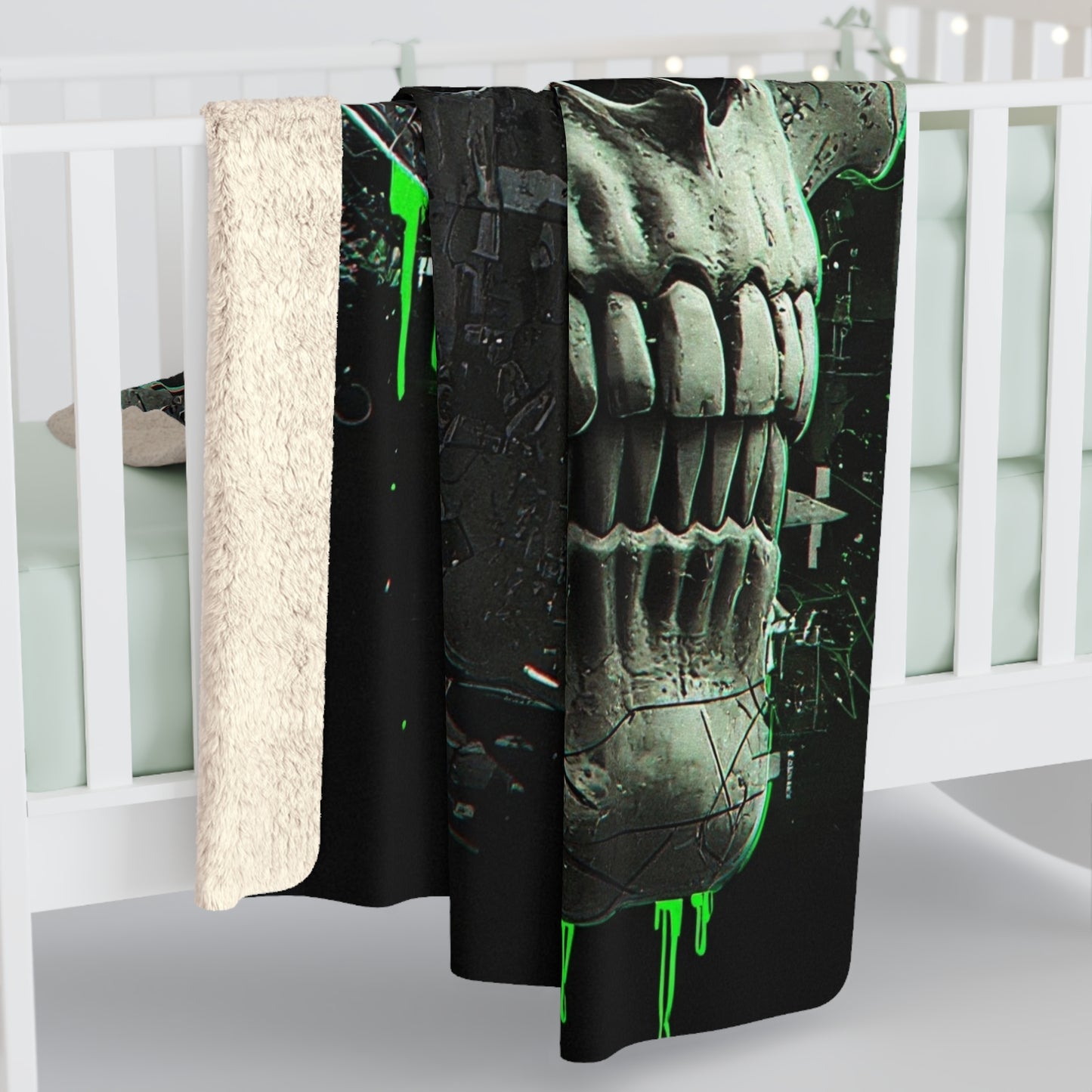 Gamer Skull Sherpa Fleece Blanket - Cozy & Stylish for Nerds