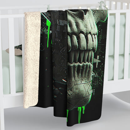 Gamer Skull Sherpa Fleece Blanket - Cozy & Stylish for Nerds