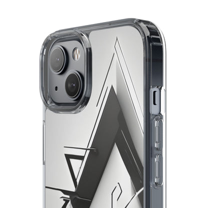 Clear Phone Case with Abstract Edgy Design Print