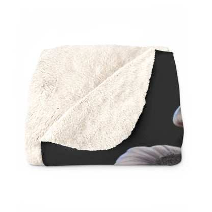 Mystical Mushroom Sherpa Fleece Blanket - Cozy & Artistic