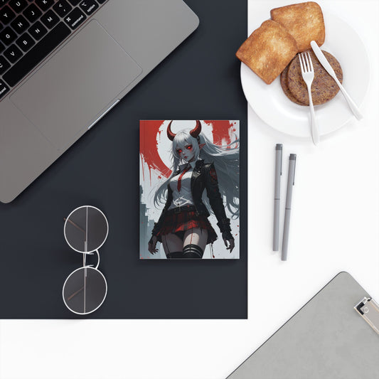 Demoness Aesthetic Hard Backed Journal | Perfect for Writing, Sketching, Creative Expression, Gift for Artists, Anime Lovers