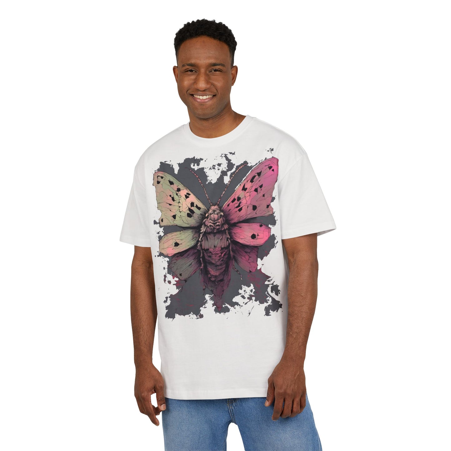Moth Art Unisex Oversized Tee, Graphic T-Shirt, Nature Lover Gift, Everyday Wear, Summer Style