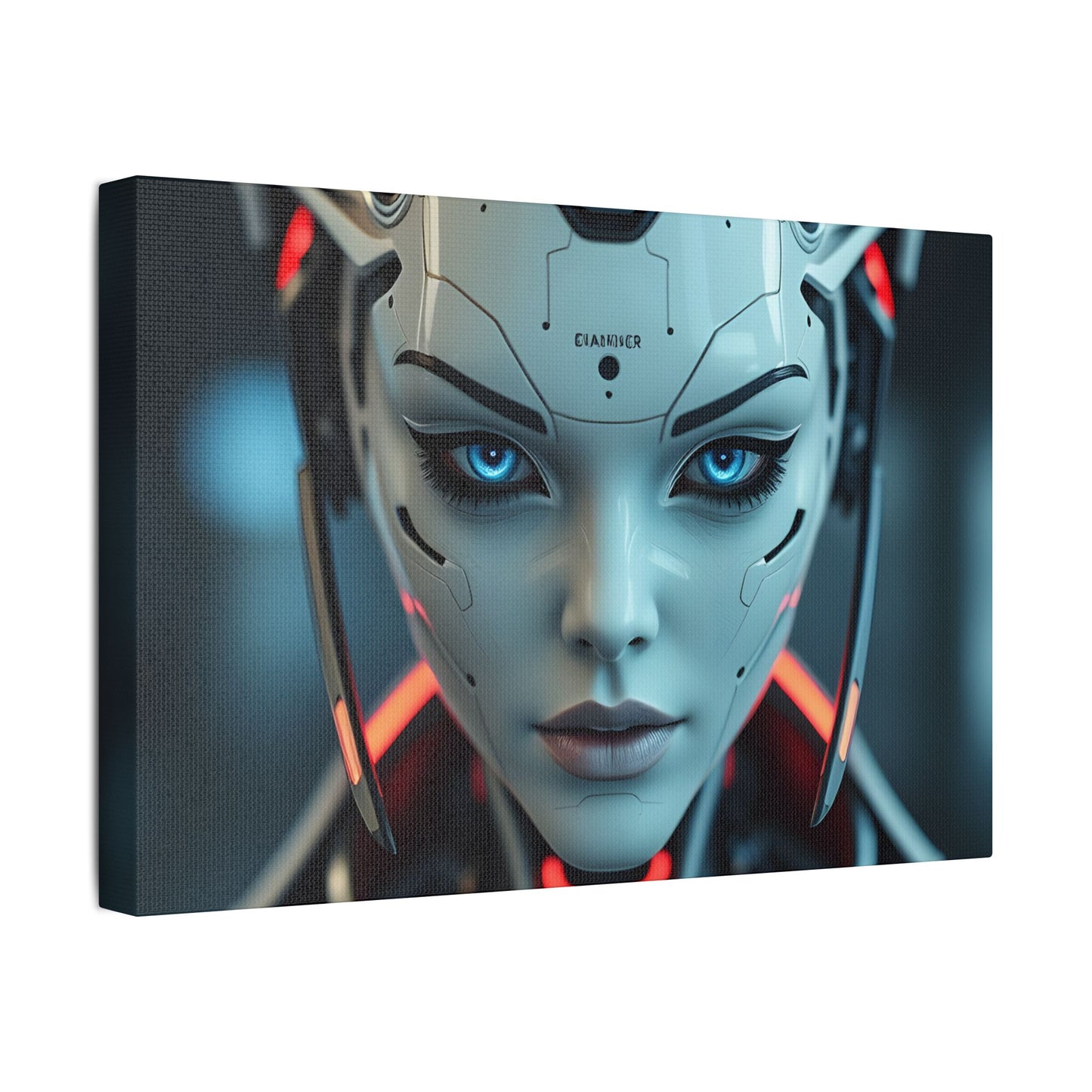 Futuristic Canvas Art Print, Digital Wall Decor, Modern Home Art, Unique Gift for Tech Lovers, Robotic Aesthetic
