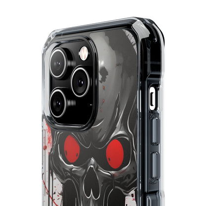 Edgy Skull Design Phone Case, Unique Protective Case, Magnetic Impact Case, Halloween Gift, Skull Lover Accessory