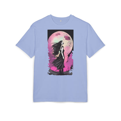 Unisex Heavy Oversize Tee with Moonlit Design, Graphic Tee for Night Lovers, Alternative Fashion, Halloween Shirt, Gift for Her