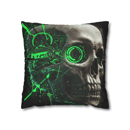 Futuristic Skull Pillowcase - Edgy Home Decor, Gothic Accessories, Cyberpunk Living Room, Halloween Decorations, Unique Gift Idea