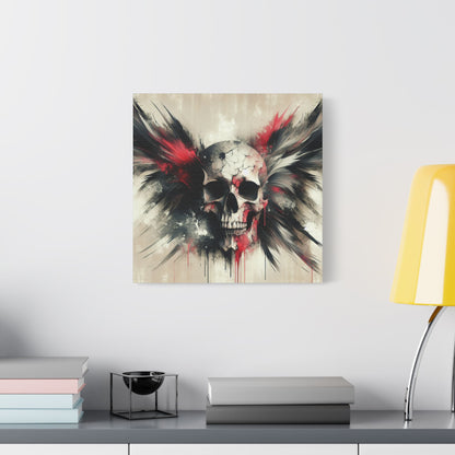 Gothic Skull Wall Art, Dark Art Canvas, Edgy Home Decor, Unique Gift for Halloween, Metalhead Wall Piece