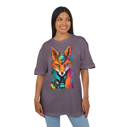 Vibrant Fox Graphic Oversized Tee, Unisex Streetwear Shirt, Unique Gift for Animal Lovers, Casual Wear, Colorful Art Tee