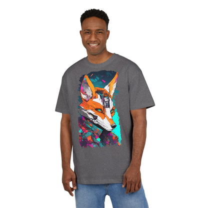 Futuristic Fox Design Unisex Oversize Tee, Graphic Tee, Cool T-Shirt, Unique Gift, Casual Wear