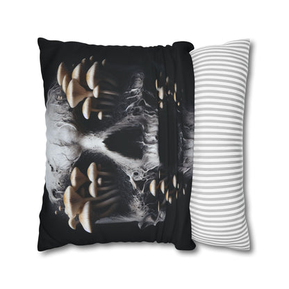 Gothic Mushroom Skull Pillowcase - Home Decor, Halloween, Gothic Style, Unique Gift, Bed and Couch Accent