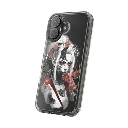 Artistic Clear Phone Case with Floral Design
