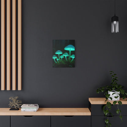 Glowing Mushroom Canvas Art Print, Mystical Wall Decor, Nature Lovers Gift, Home Aesthetic, Unique Artwork for Bedrooms, Living Rooms