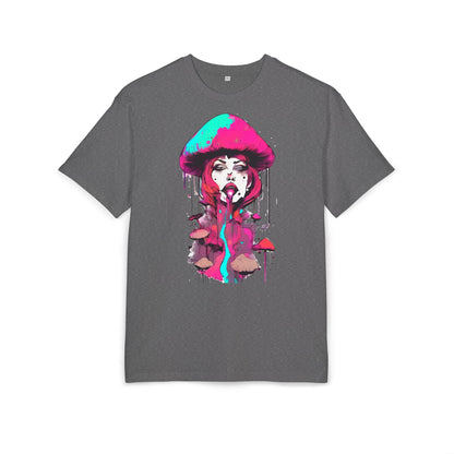 Vibrant Mushroom Art Unisex Heavy Oversize Tee, Funky T-Shirt, Artistic Casual Wear, Gift for Art Lovers, Unique Streetwear