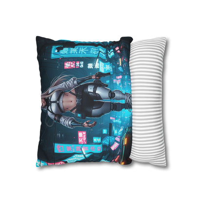 Futuristic Cyberpunk Pillowcase, Cozy Home Decor, Modern Sofa Cushion, Unique Gift for Gamers, Bedroom Accent