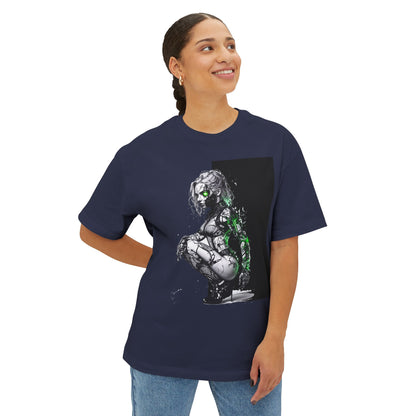 Cyberpunk-Inspired Unisex Oversized Tee, Streetwear T-Shirt, Graphic Tee for Art Lovers, Casual Wear, Unique Gift