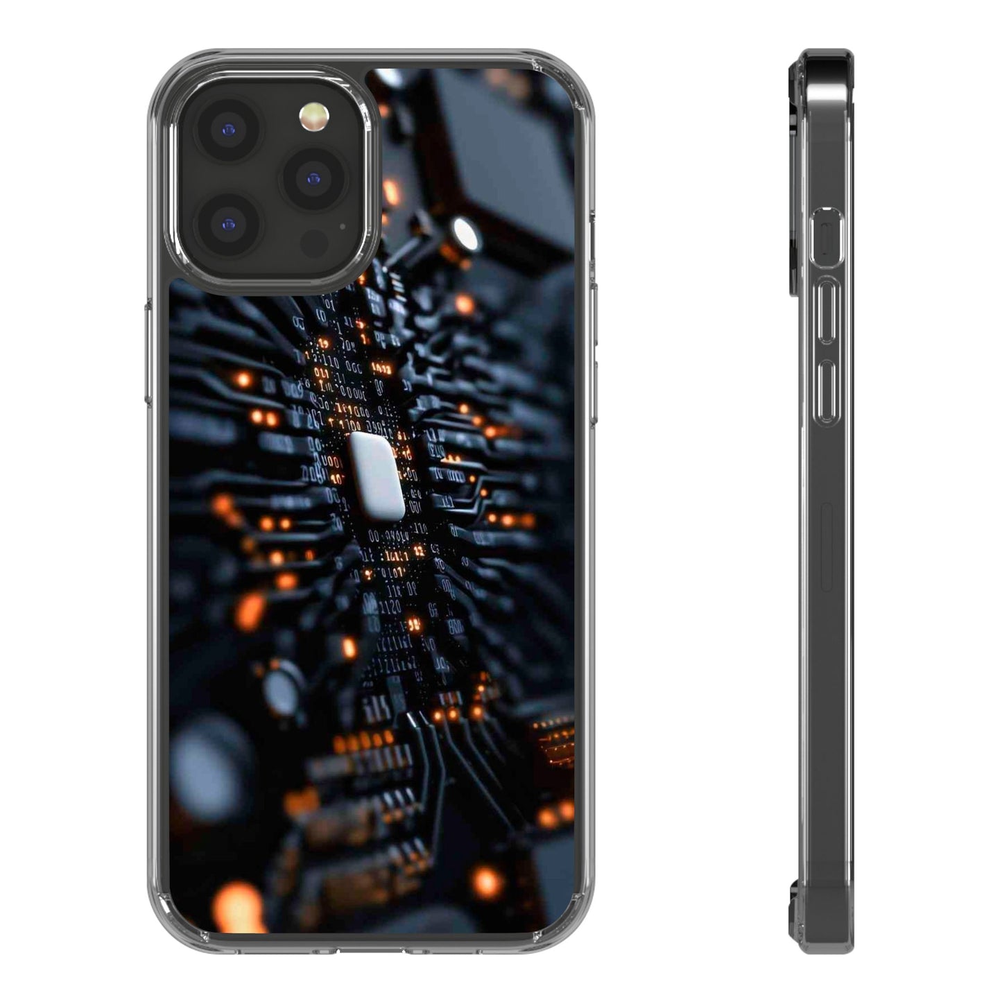 Clear Phone Case with Cyber Print