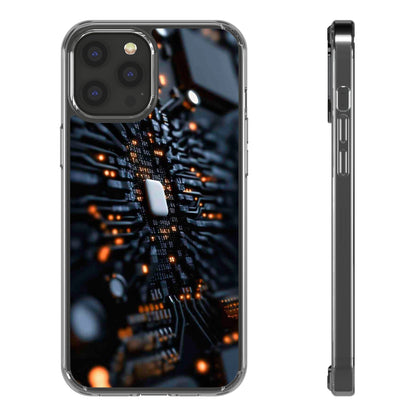 Clear Phone Case with Cyber Print