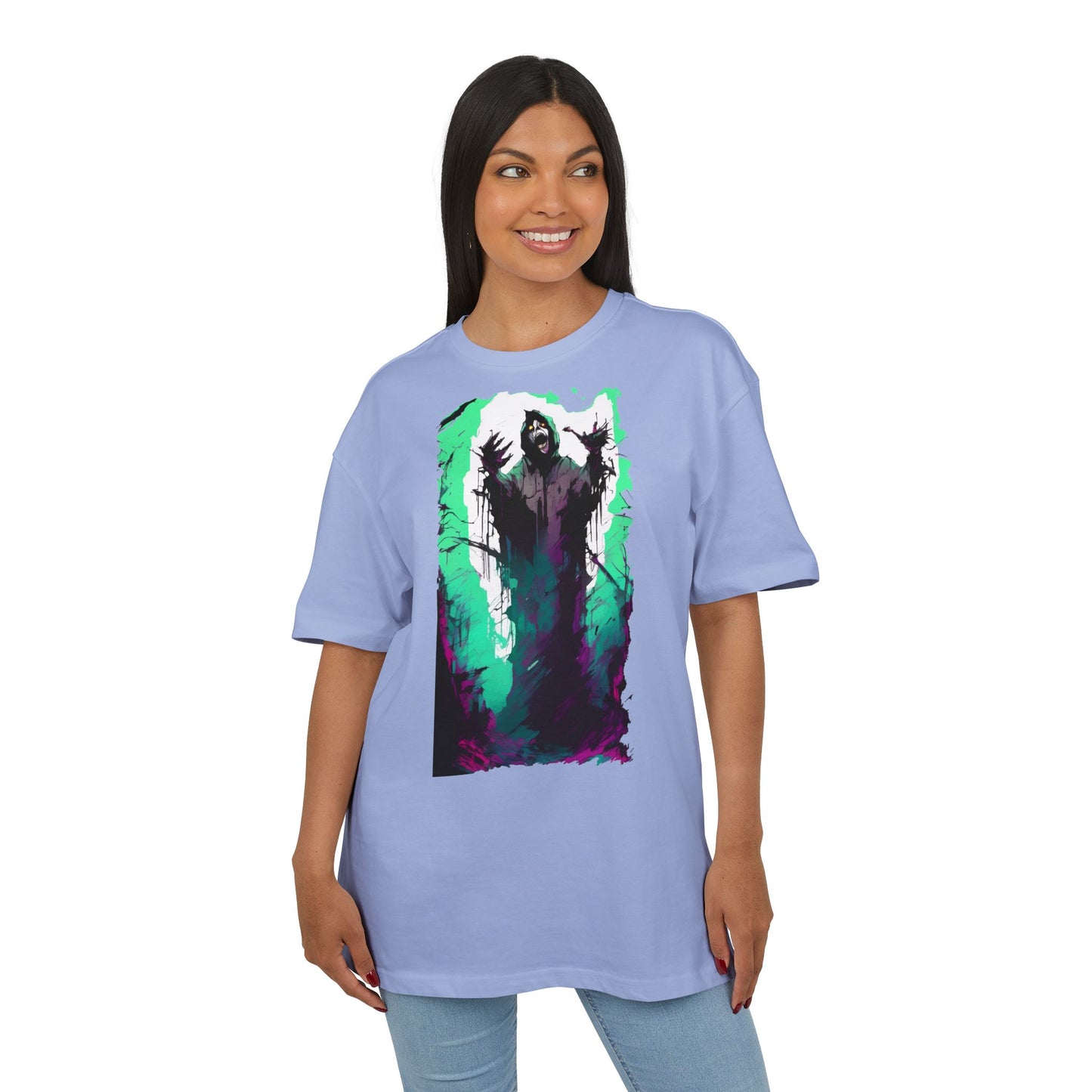 Mystical Oversized Tee - Unisex, Artistic Graphic Tee, Casual Wear, Gift for Art Lovers, Spooky Vibes Shirt