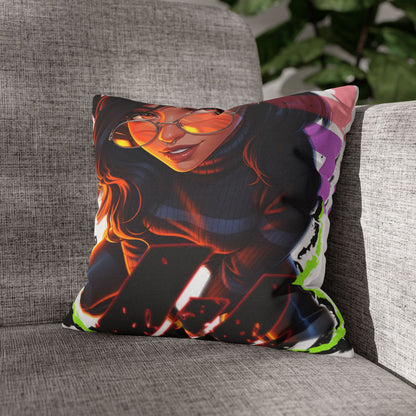 Vibrant Art Throw Pillow, Cozy Home Decor, Unique Gift for Gamers, Boho Cushion for Comfort, Stylish Accent Pillow