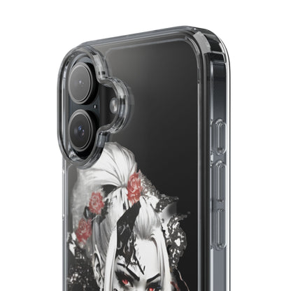 Artistic Clear Phone Case with Floral Design