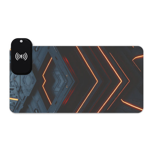LED Gaming Mouse Pad with Wireless Charging, RGB Desk Mat for Gamers, Computer Accessories, Gaming Setup Essentials, Gift for Tech Lovers