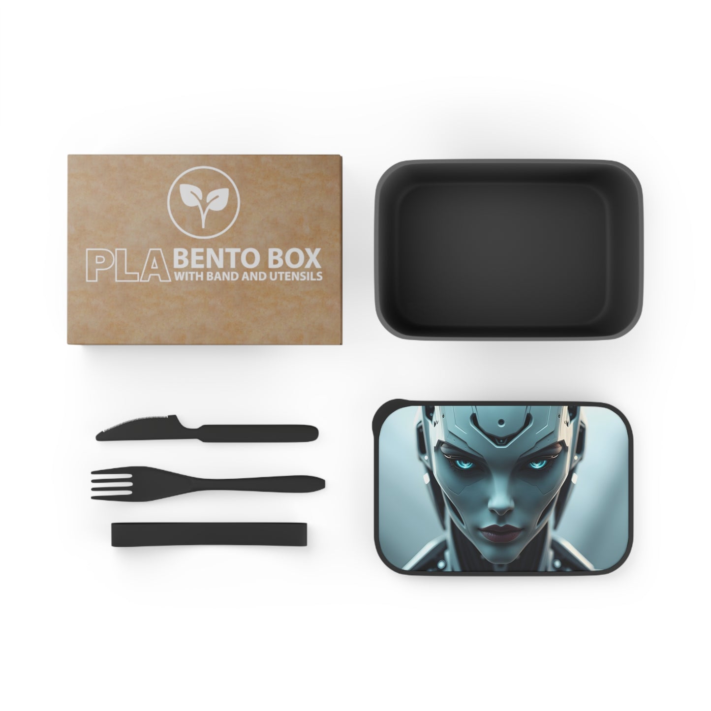 Futuristic Bento Box, Cyberpunk Lunch Container, Meal Prep Box, Stylish Food Storage, Robot Themed Utensils