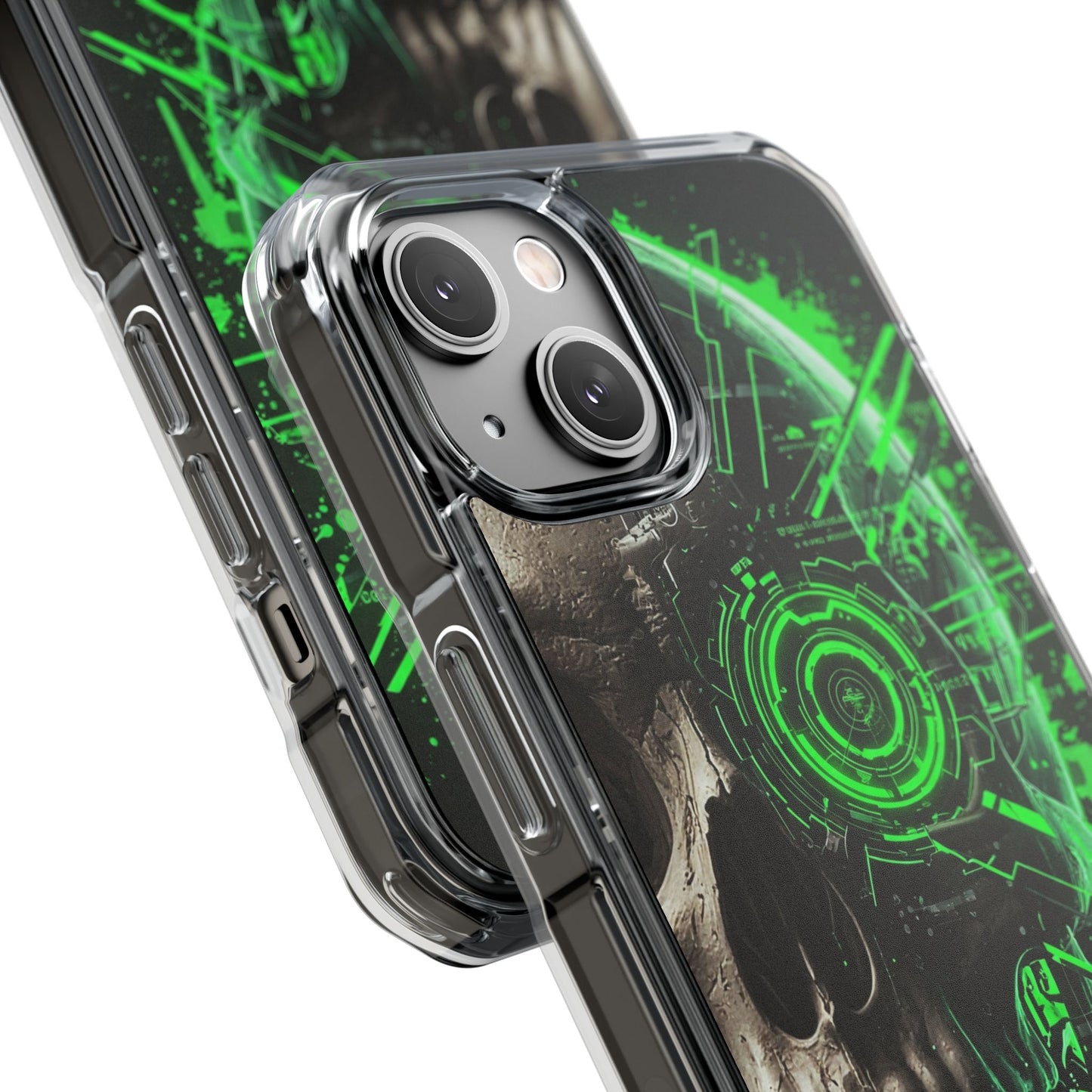 Skull Graphic Phone Case - Magnetic Clear Impact Cases, Skull Design, Unique Phone Protection, Edgy Gift for Tech Lovers