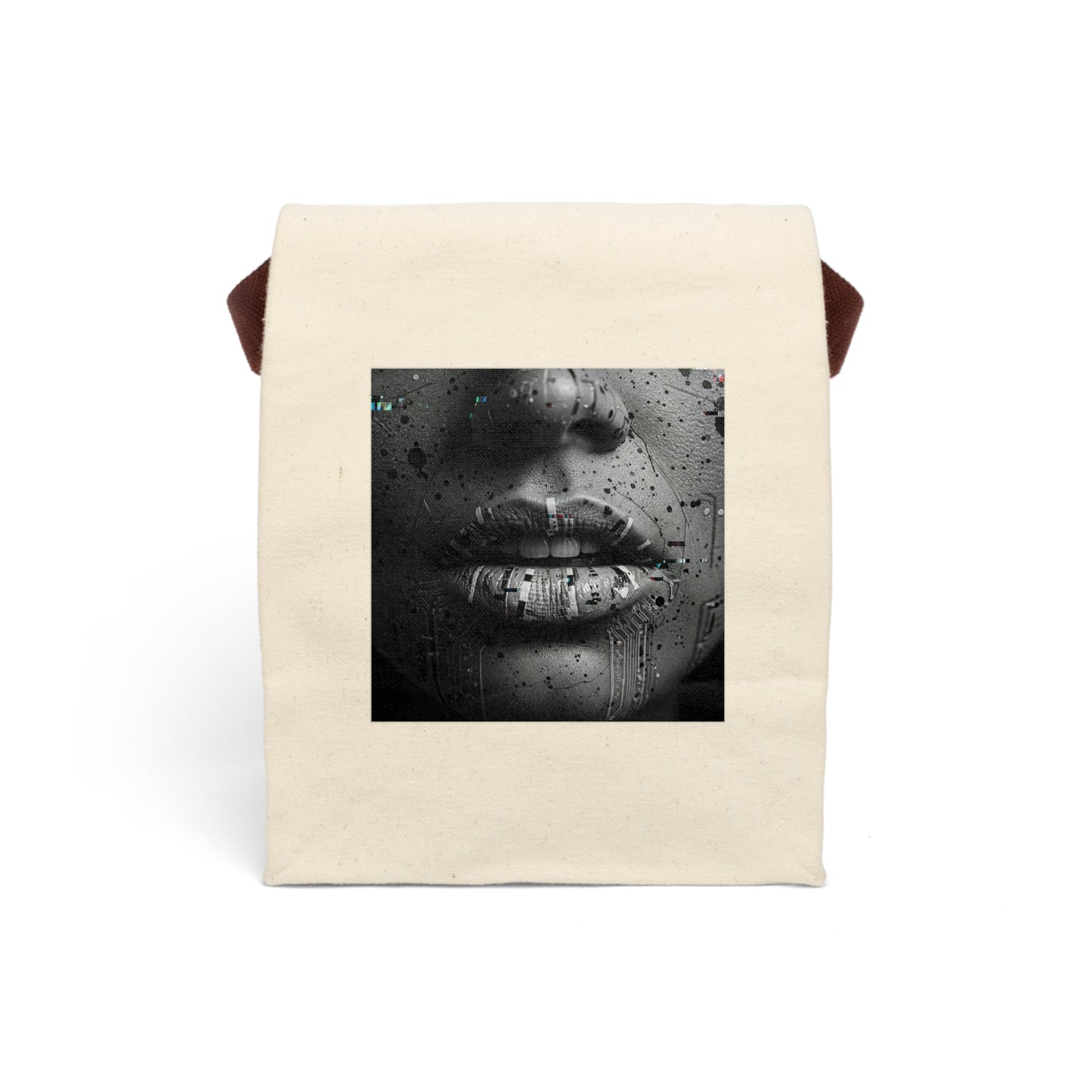 Stylish Canvas Lunch Bag, Artful Lunch Tote, Eco-Friendly Meal Carrier, Modern Lunch Bag, Unique Gift for Foodies