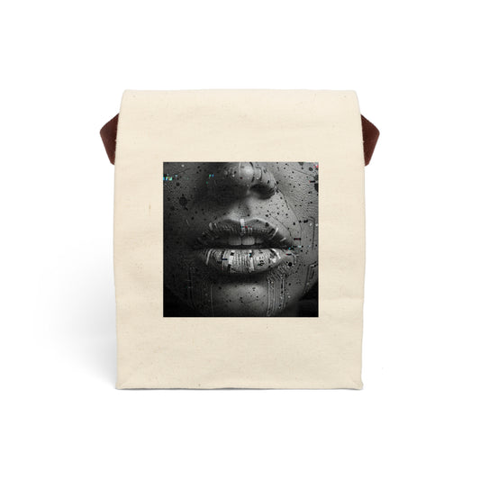 Stylish Canvas Lunch Bag, Artful Lunch Tote, Eco-Friendly Meal Carrier, Modern Lunch Bag, Unique Gift for Foodies