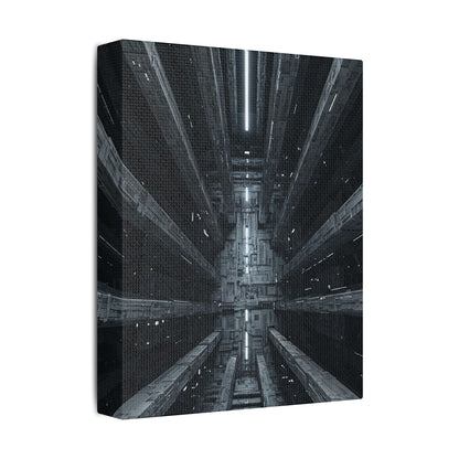 Futuristic Stretched Canvas Art, Modern Wall Decor, Sci-Fi Artwork, Perfect for Home or Office, Unique Gift Idea, Abstract Design